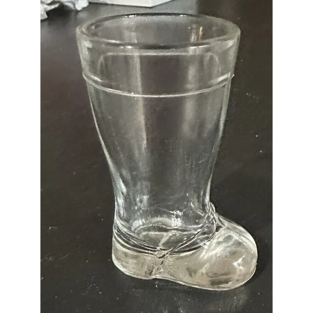 MOD DEP Glass Boot Toothpick Holder Bar Shot Vintage Italy Vase Clear